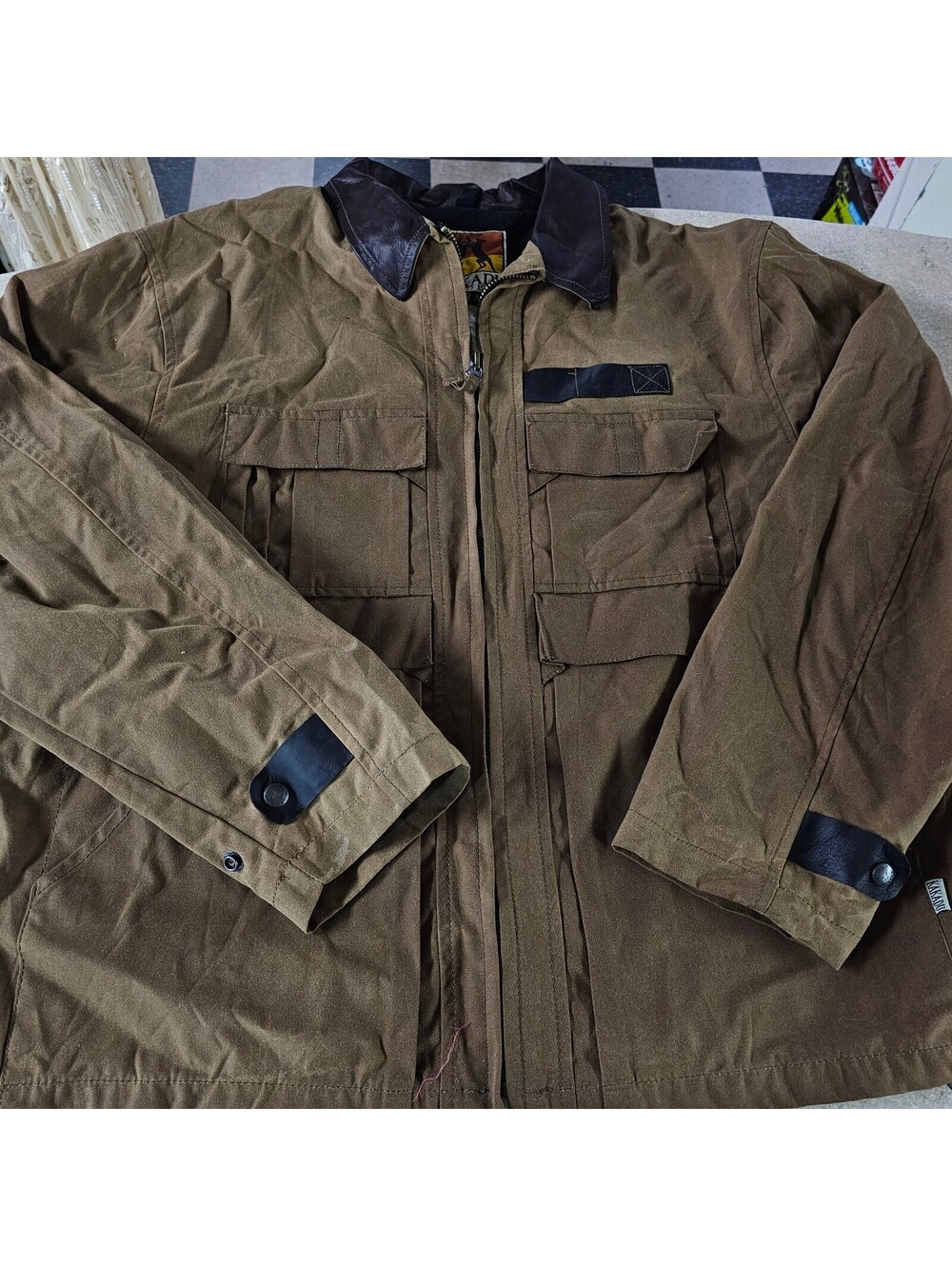 Kakadu Traders Australia Brown Canvas and Leather Jacket XL